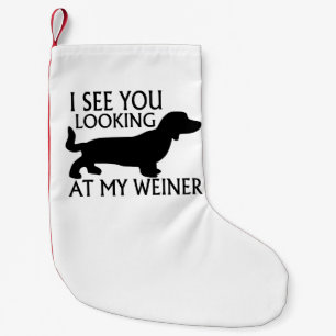 Betrachten von meinem Weiner Kleiner Weihnachtsstrumpf