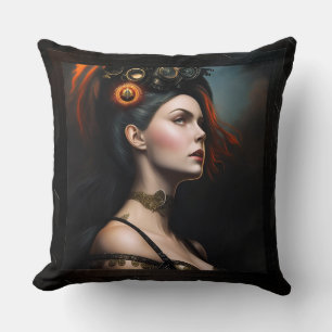 Betrachter des Sturms Steampunk Beauty von Xzendor Kissen