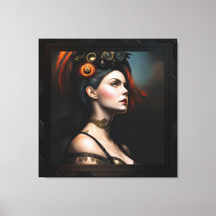 Betrachter des Sturms Steampunk Beauty von Xzendor Leinwanddruck