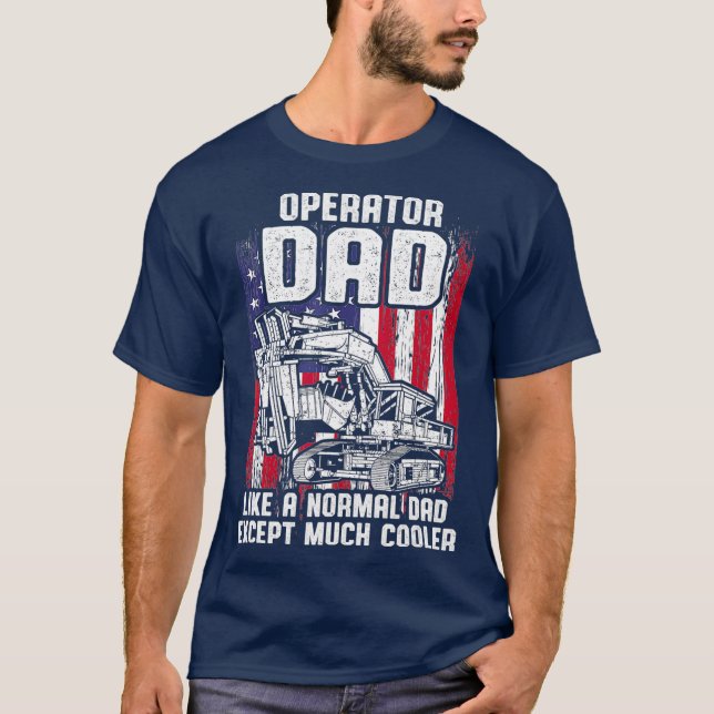 Betreiber eines Schwerlastbaggers mit US-Flagge T-Shirt (Vorderseite)