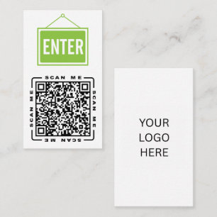 Betreten   Anpassbare QR-Code- und Logovorlage   Visitenkarte