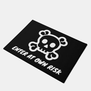 Betreten auf eigene Gefahr lustiges Totenkopf-Symb Fußmatte