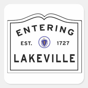 Betreten der Stadt von Lakeville MA Massachusetts Quadratischer Aufkleber