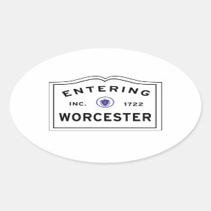 Betreten der Stadt von Worcester MA Ovaler Aufkleber