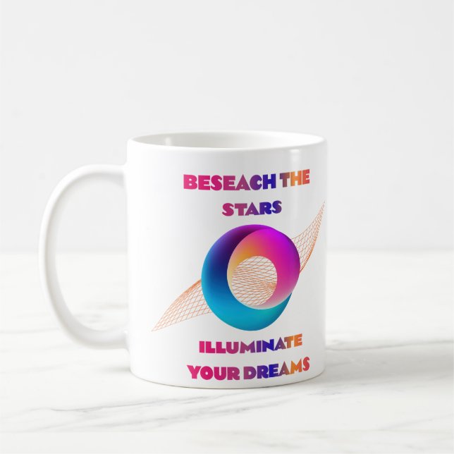 Betreten Sie die Sterne, erhellen Sie Ihre Träume Kaffeetasse (Links)