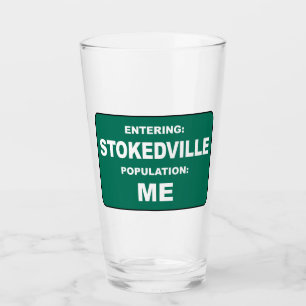 Betreten von Stokedville Bevölkerung Ich Glas