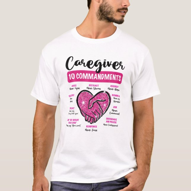 Betreuer 10 Gebote Pflege der Lebensversicherung A T-Shirt (Vorderseite)