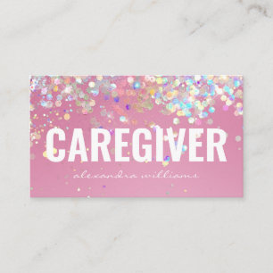 Betreuer Medizin Moderne Rose Gold Glitzer Pink Visitenkarte