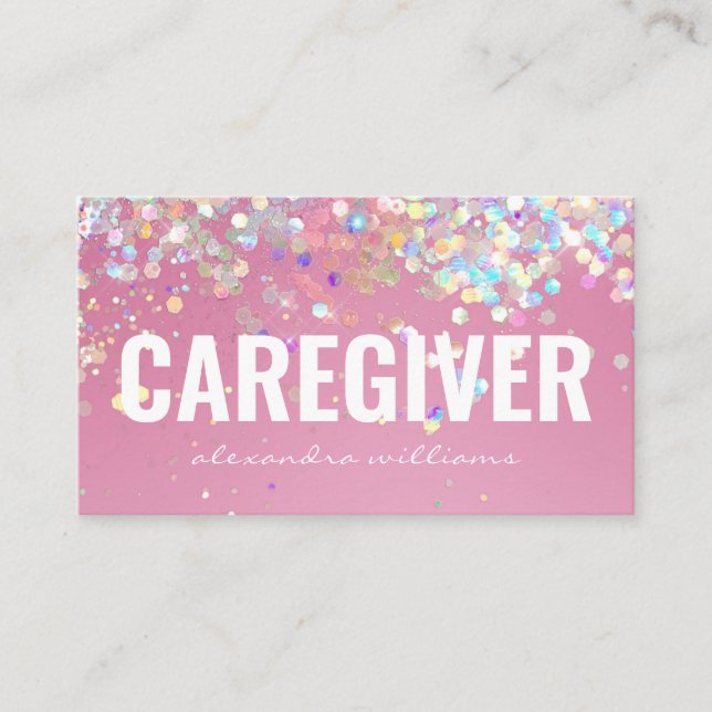 Betreuer Medizin Moderne Rose Gold Glitzer Pink Visitenkarte (Vorderseite)