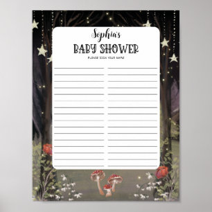 Betreutes Woodland Babyduschenzeichen Poster
