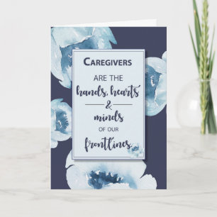 Betreuungspersonal während der Blume der Coronavir Karte
