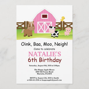 Betrieb Birthday Einladung Barnyard Party