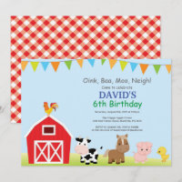 Betrieb Birthday Einladung Land Barnyard Party