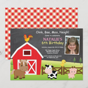 Betrieb Birthday Einladung Land Barnyard Party