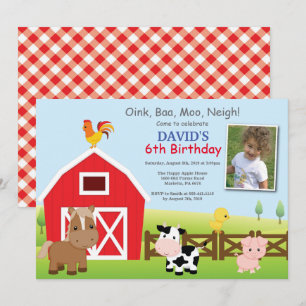 Betrieb Birthday Einladung Land Barnyard Party