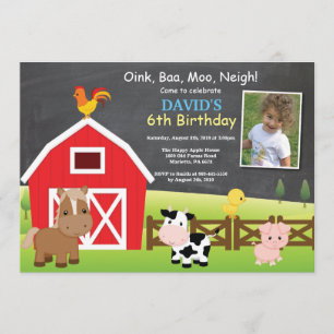 Betrieb Birthday Einladung Land Barnyard Party