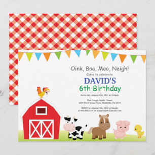 Betrieb Birthday Einladung Land Barnyard Party