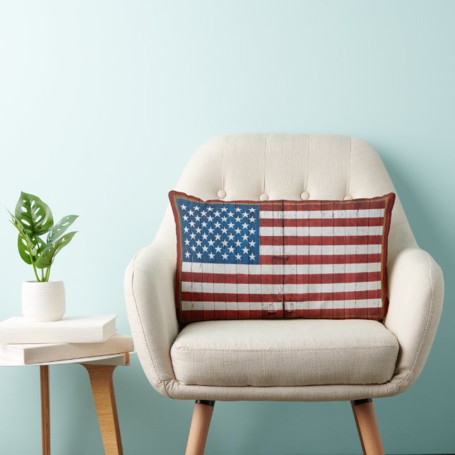 Betriebe | American Flag Stall Mural Lendenkissen (Stuhl )