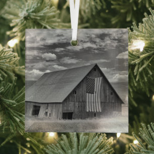 Betriebe BW American Flag Stall Scene Ornament Aus Glas