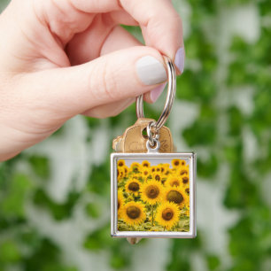 Betriebe   Ein Sonnenblumenfeld Schlüsselanhänger