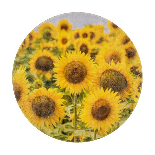 Betriebe | Ein Sonnenblumenfeld Schneidebrett (Vorderseite)