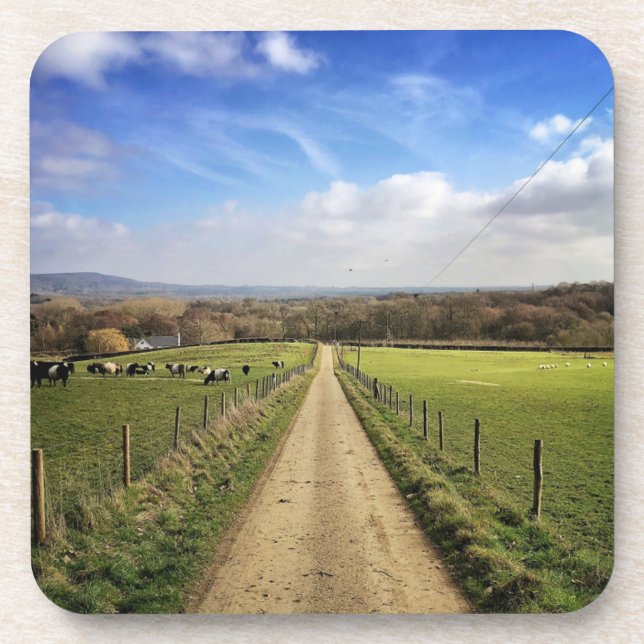 Betriebe | English Countryside Dirt Road Getränkeuntersetzer (Vorderseite)