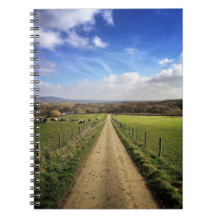 Betriebe   English Countryside Dirt Road Notizblock