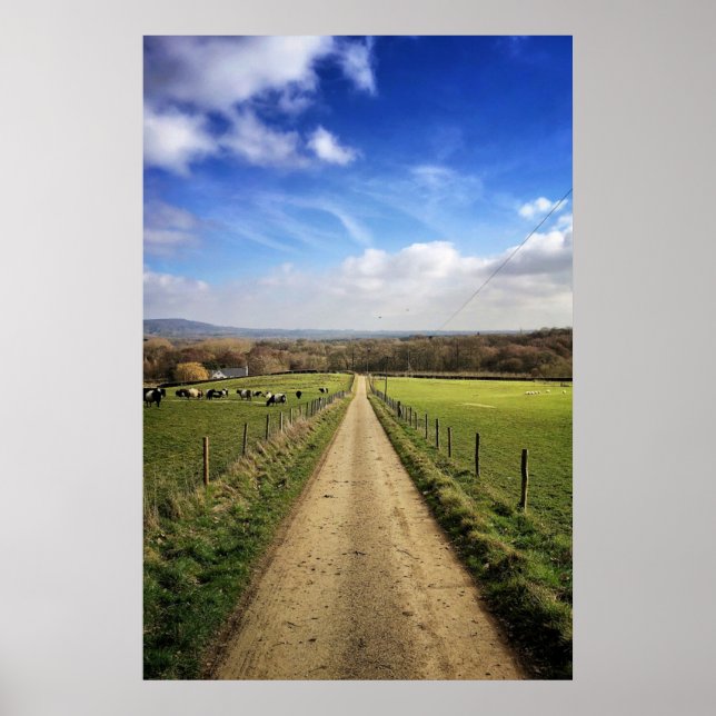 Betriebe | English Countryside Dirt Road Poster (Vorne)