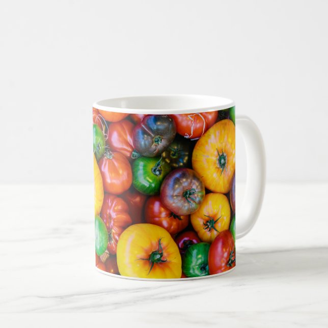 Betriebe | Farbige Tomatenernte Kaffeetasse (VorderseiteRechts)
