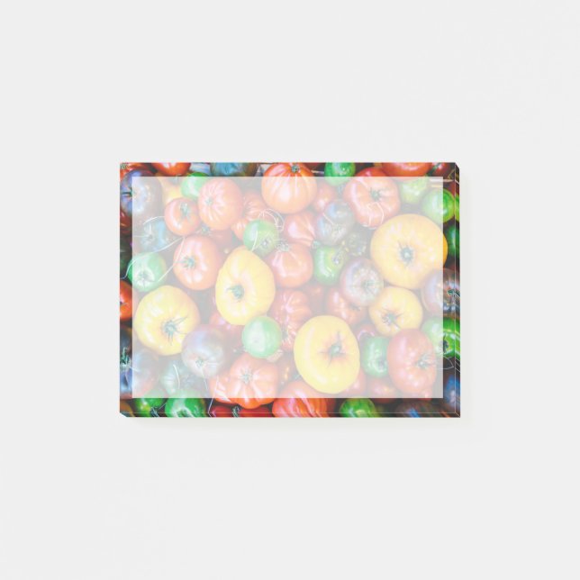 Betriebe | Farbige Tomatenernte Post-it Klebezettel (Vorderseite)