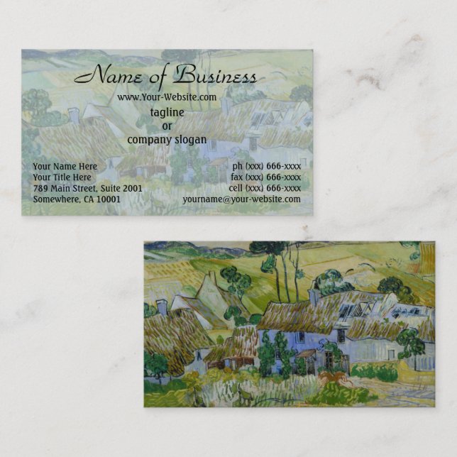 Betriebe in der Nähe von Auvers von Vincent van Go Visitenkarte (Vorne/Hinten)