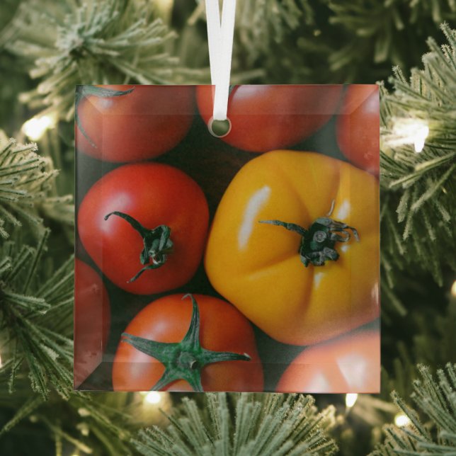 Betriebe | Rote und gelbe Tomaten/Paradeiser Ornament Aus Glas (Insitu)