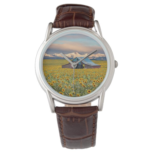 Betriebe | Sonnenblumenfeld Armbanduhr (Vorderseite)