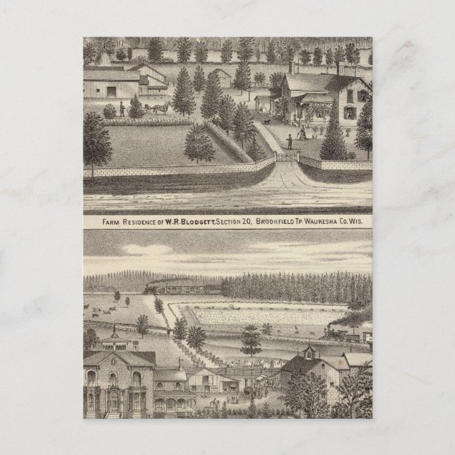 Betriebe und Wohnungen von WR Blodgett & GC Daubne Postkarte (Vorderseite)