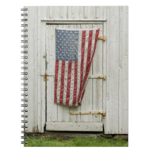 Betriebe Weiße Barenttür mit amerikanischer Flag Notizblock