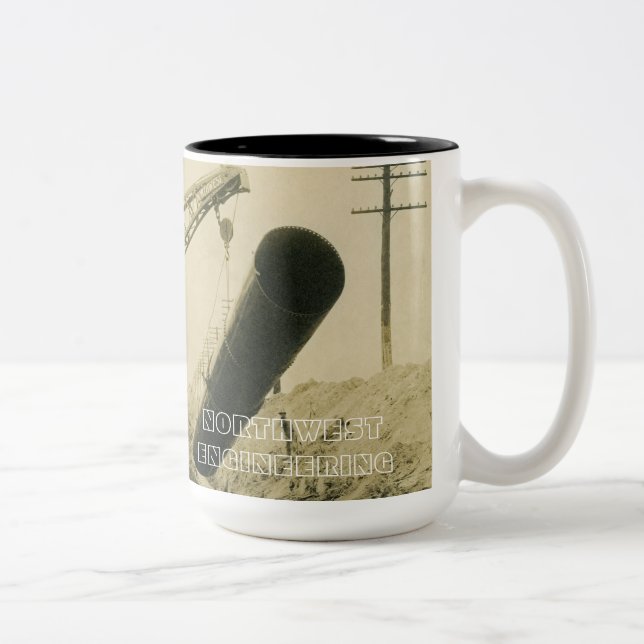 BETRIEBENER Kranmotor mit Kranantrieb im Nordweste Zweifarbige Tasse (Rechts)