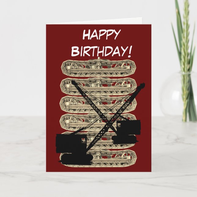 Betriebsingenieur des Krans zum Geburtstag Karte (Vorderseite)