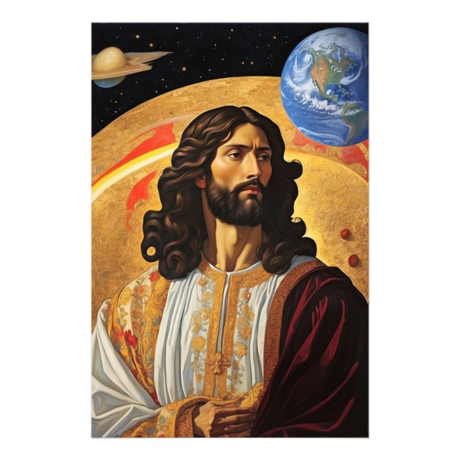 *~* Betrifft Jesus Planet Erde AP50 Kosmos Fotodruck (Vorne)