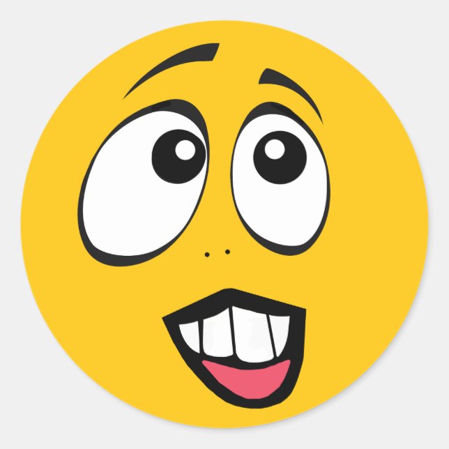 Betroffene Gelbe Emoji Runder Aufkleber (Vorderseite)