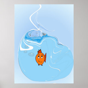 Betroffener Fisch mit Blasen Poster