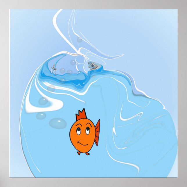 Betroffener Fisch mit Blasen Poster (Vorne)