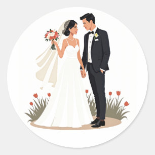 Betrothed Bliss - Wedelsticker Runder Aufkleber