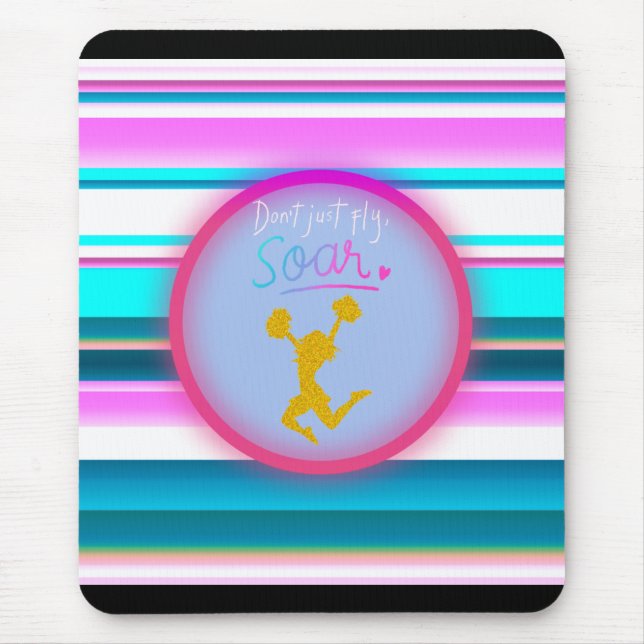 Betrügerische Streifen "Don't Just Fly, Soar" Mousepad (Vorne)
