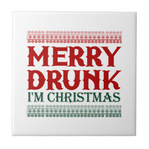Betrunken bin ich Weihnachts-Geschenkidee für Weih Fliese