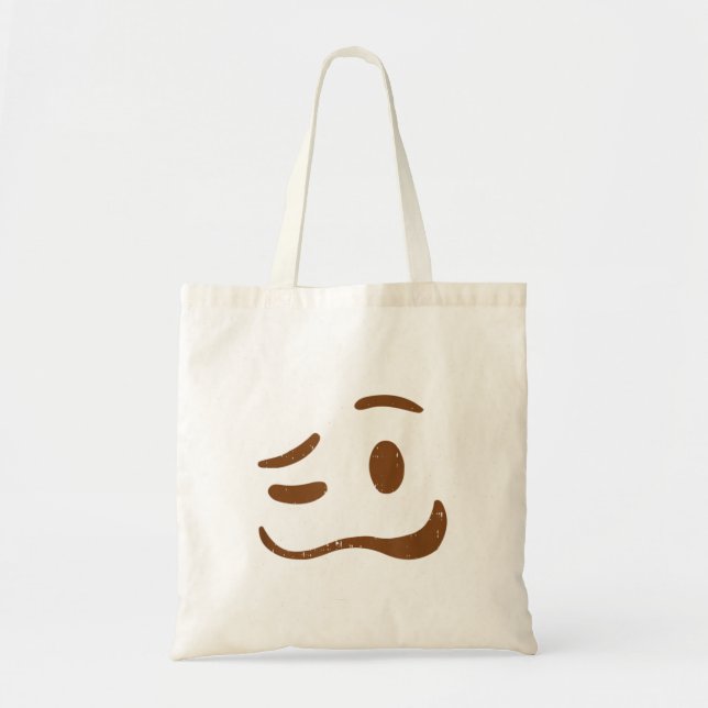 Betrunken Crumpled Mouth Woozy Face Emojis Hallowe Tragetasche (Vorne)