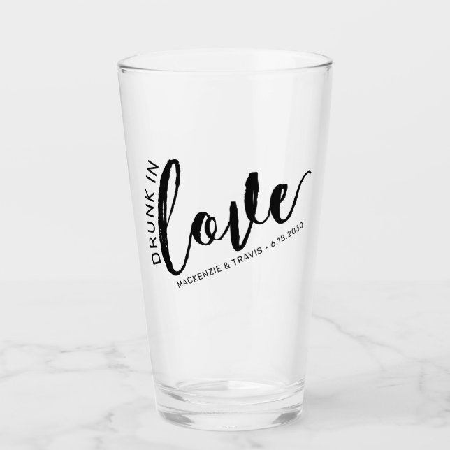 Betrunken in der Liebe Ehepaar Romantische Gunst Glas (Vorderseite)