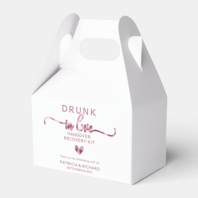 Betrunken in der Liebe Hochzeit Hangover Kit Gefal Geschenkschachtel (Vorderseite)