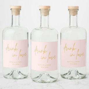 Betrunken in der Liebe Minimalistisch Rosa Gastges Alkoholflaschenetikett