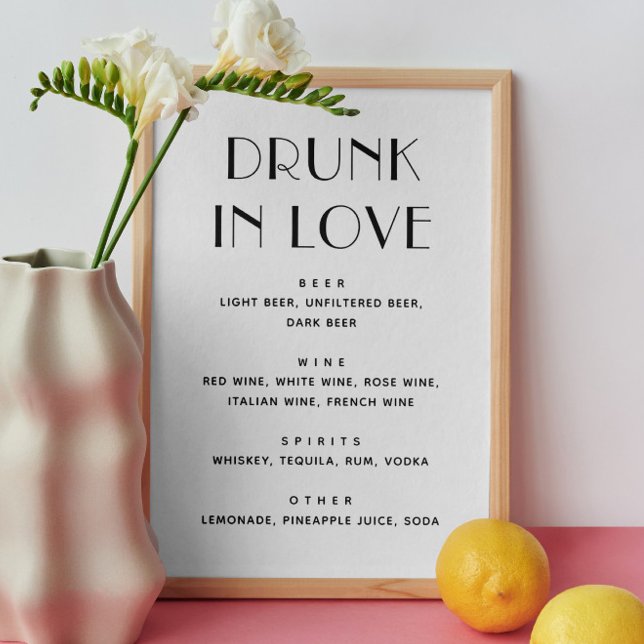 Betrunken in der Liebe. Minimalistische Hochzeitsg Poster (Von Creator hochgeladen)