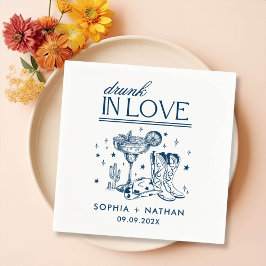 Betrunken in der Liebe Personalisiert Cowgirl Hoch Serviette
